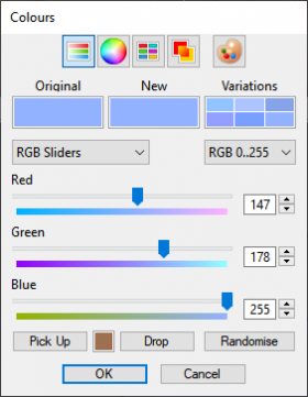 Colour picker values for Bluesky density colour.