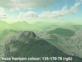 Horizon colour 135,170,78 (rgb)