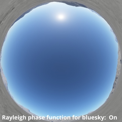 Rayleigh phase function for bluesky component on.