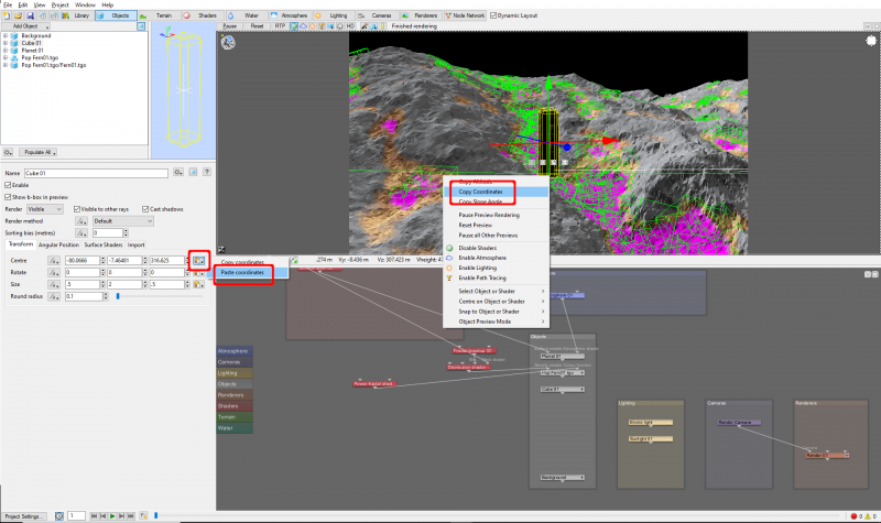 You can copy coordinates from your project by right clicking in the 3D Preview and choosing Copy Coordinates.