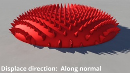 Displacement direction: Along normal