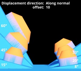 Displacement direction = Along normal, Displacement offset = 10