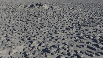 Render of instanced rocks with their unmodified texture