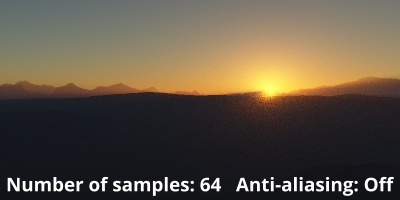 Number of samples = 64, Anti-aliasing off.