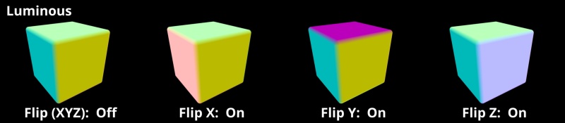 Cube with Luminous checked, then each normal is flipped