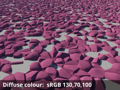 Diffuse colour = 130,70,100 sRGB