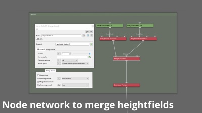 Node network pane. How to merge original heightfield and eroded heightfield.