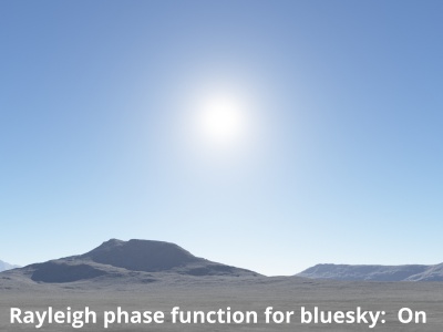 Rayleigh phase function for bluesky component on. (default)