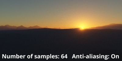 Number of samples = 64, Anti-aliasing on.