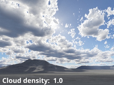 Cloud density = 1.0