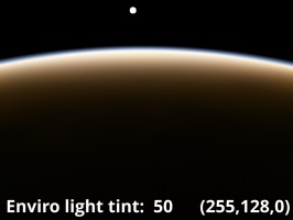 Enviro light tint = Orange (sRBG 255,128,0), Enviro light = 50