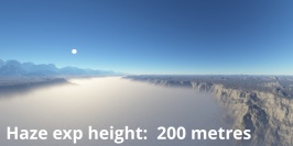 Haze exp height = 200, Bluesky exp height = 8000