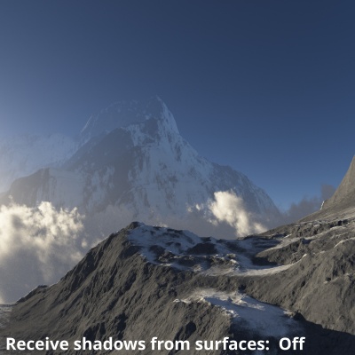 Receive shadows from surfaces is off.