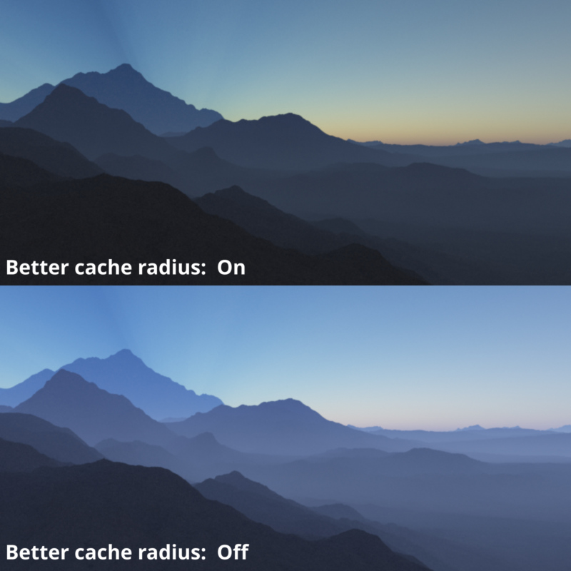 Atmosphere Better cache radius.